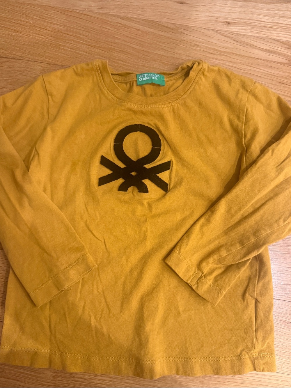 United Colors Of Benetton Mustard Yellow Long-Sleeve Logo Tee